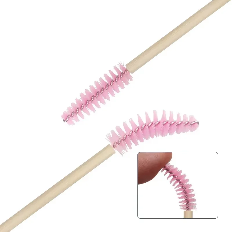 Wholesale 200pcs Disposable Eyelash Brush Tools Bamboo Makeup Mascara Wand