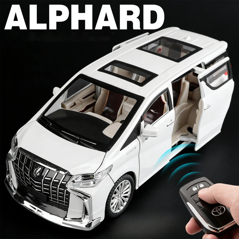 1:24 Alphard VS680 Remote-controlled Car Model Toy Models Alloy Body Rubber Tires Business Vehicle Models Music Light Gifts