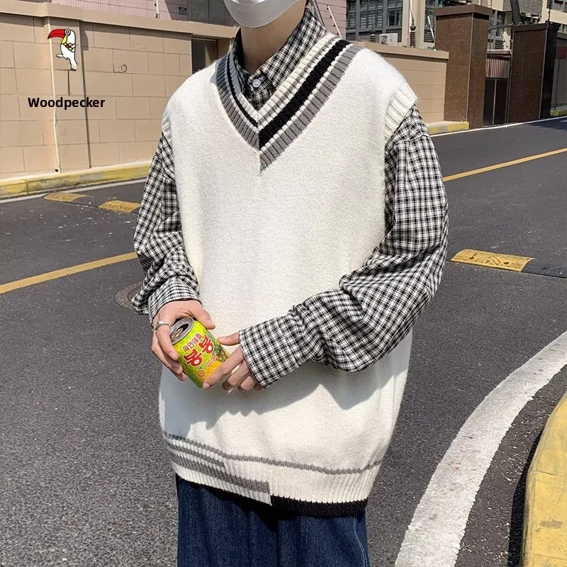 

TUCANO College Sle пара вязаный свитер без рукавов жилет мужской шерстяной жилет модный осенне-зимний V-образный вырез теплая защита