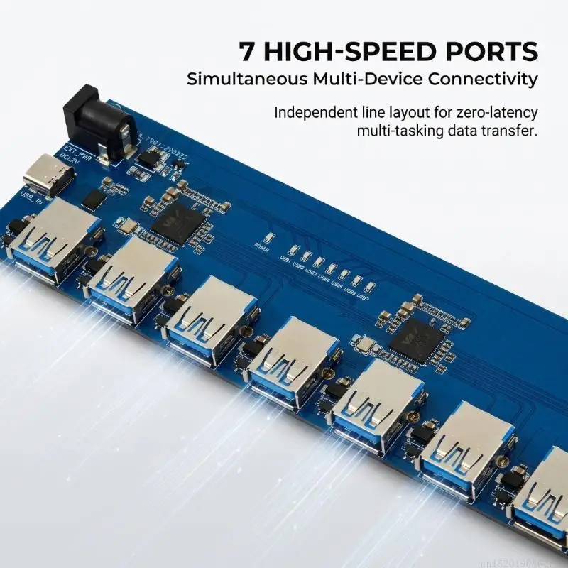 D5BB VL817 USB Hubs Board with 7 Type-A Port and Up to 5 Gbps Data Transfer