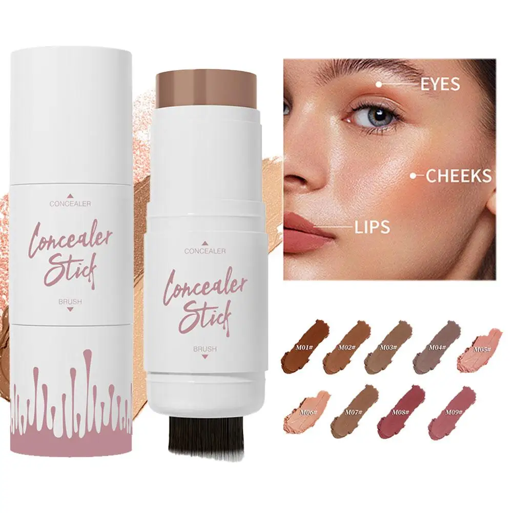 Hellokiss-化粧品用の高光沢パウダー化粧品,化粧ブラシ,デュアルパーパスブラシ,女性用スティック,wi h4t9,2 in 1