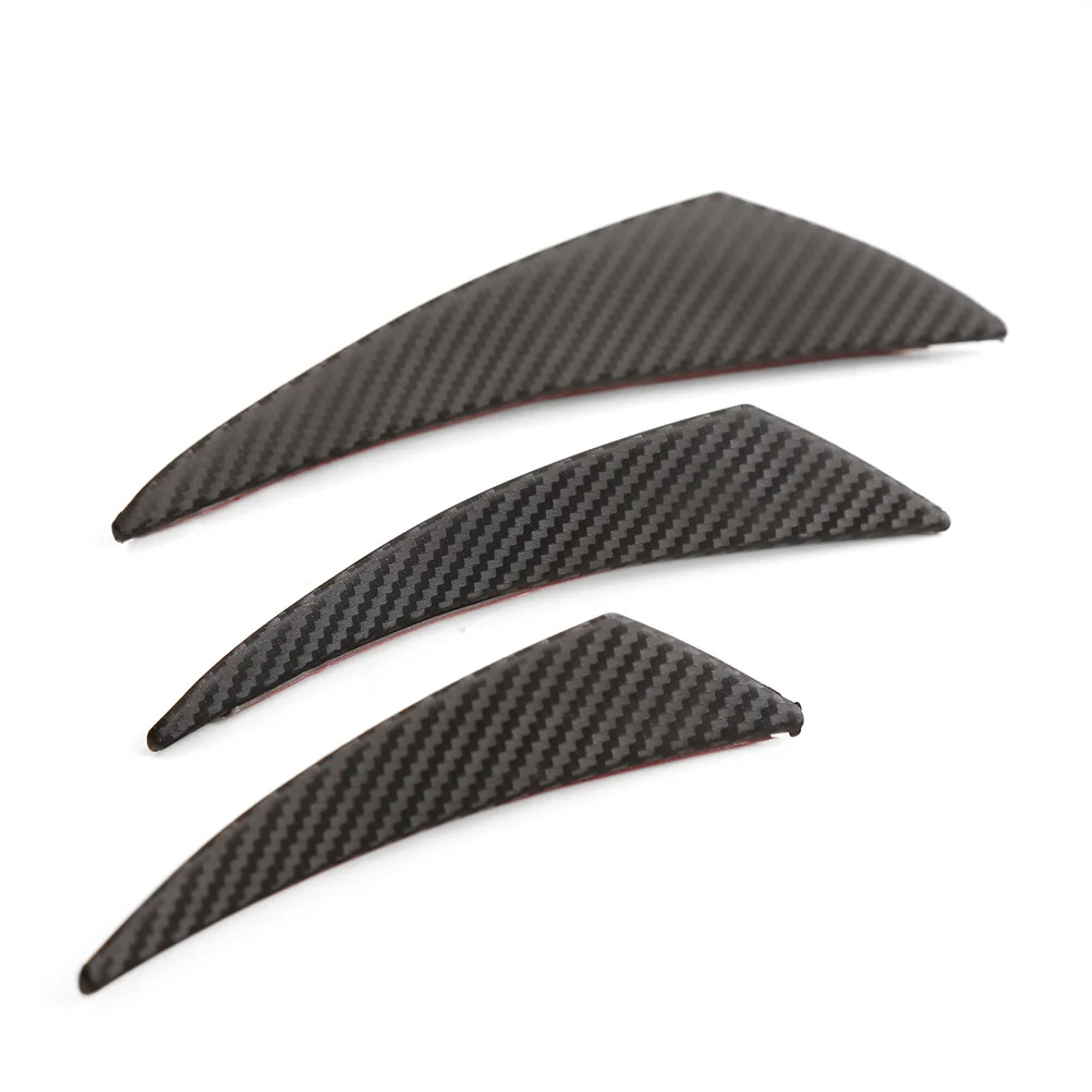 6 قطعة ألياف الكربون نمط سيارة الوفير الجبهة الشفاه الفاصل العالمي المفسد دائم الأشعة فوق البنفسجية حماية PP غطاء السطح لسيارة الوفير
