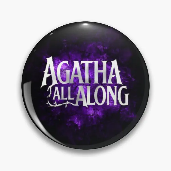 Agatha All Along W Dark Magic Bg  Soft Button Pin Collar Clothes Metal Women Cartoon Fashion Lover Hat Gift Badge Brooch Cute