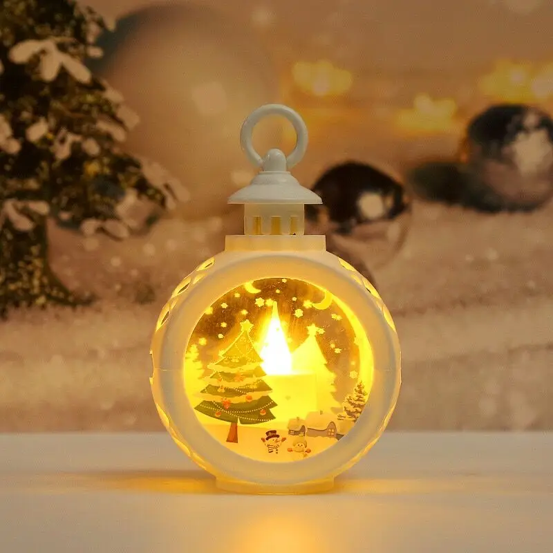 2023 babbo natale pupazzo di neve LED Light Retro Candle Wind Lamp Navidad per la casa capodanno decorazione natalizia Natal Noel 2022 regalo per bambini di natale