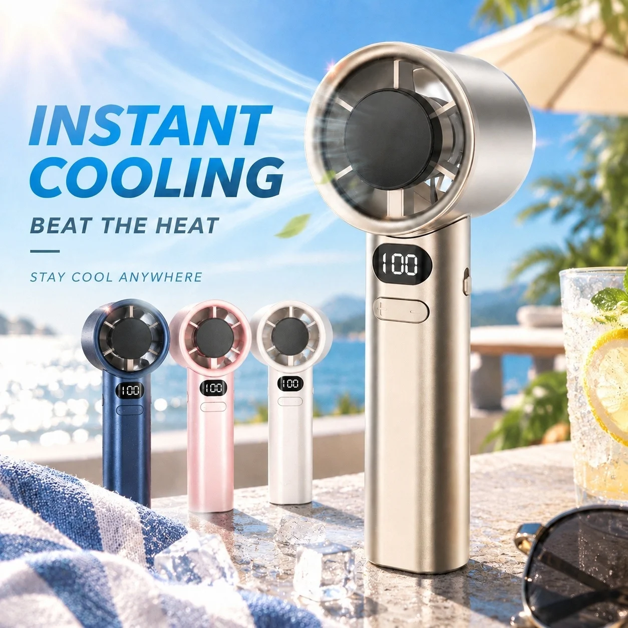 Portable Hand Fan , 120 Wind Speeds, Mini Bladeless Handheld Fan, USB Rechargeable Personal Highspeed Fans, Electric Eyelash Fan