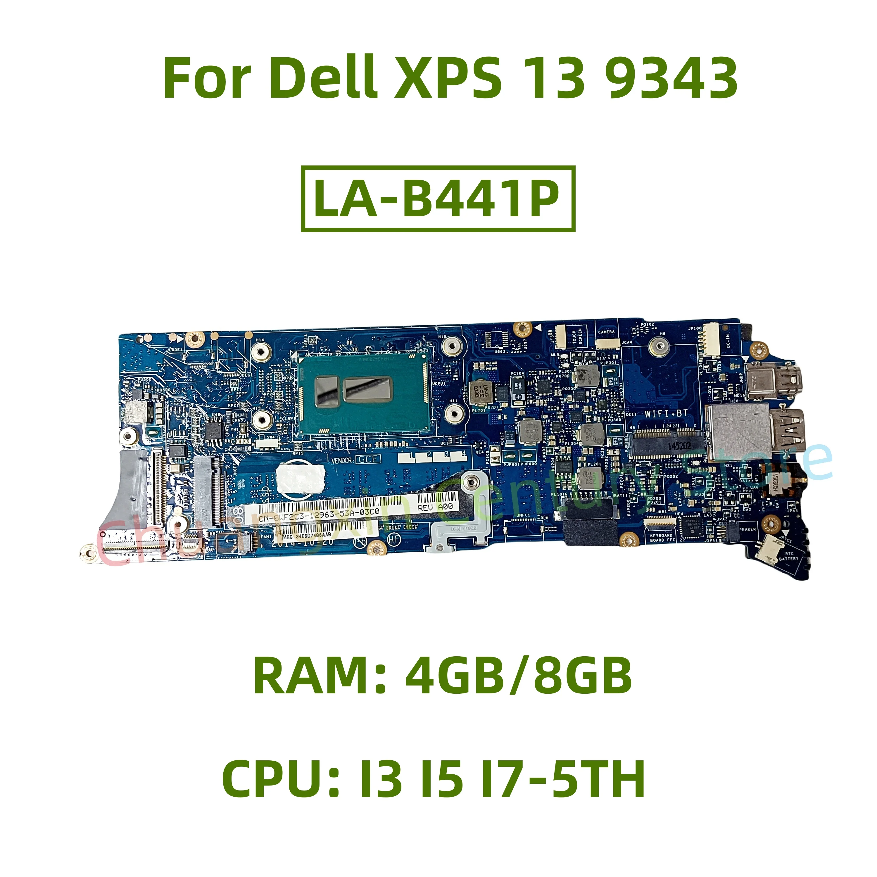 LA-B441P motherboard for Dell XPS 13 9343 laptop CPU: I3 I5 I7-5TH RAM: 4GB/8GB 100% tested successfully shipped