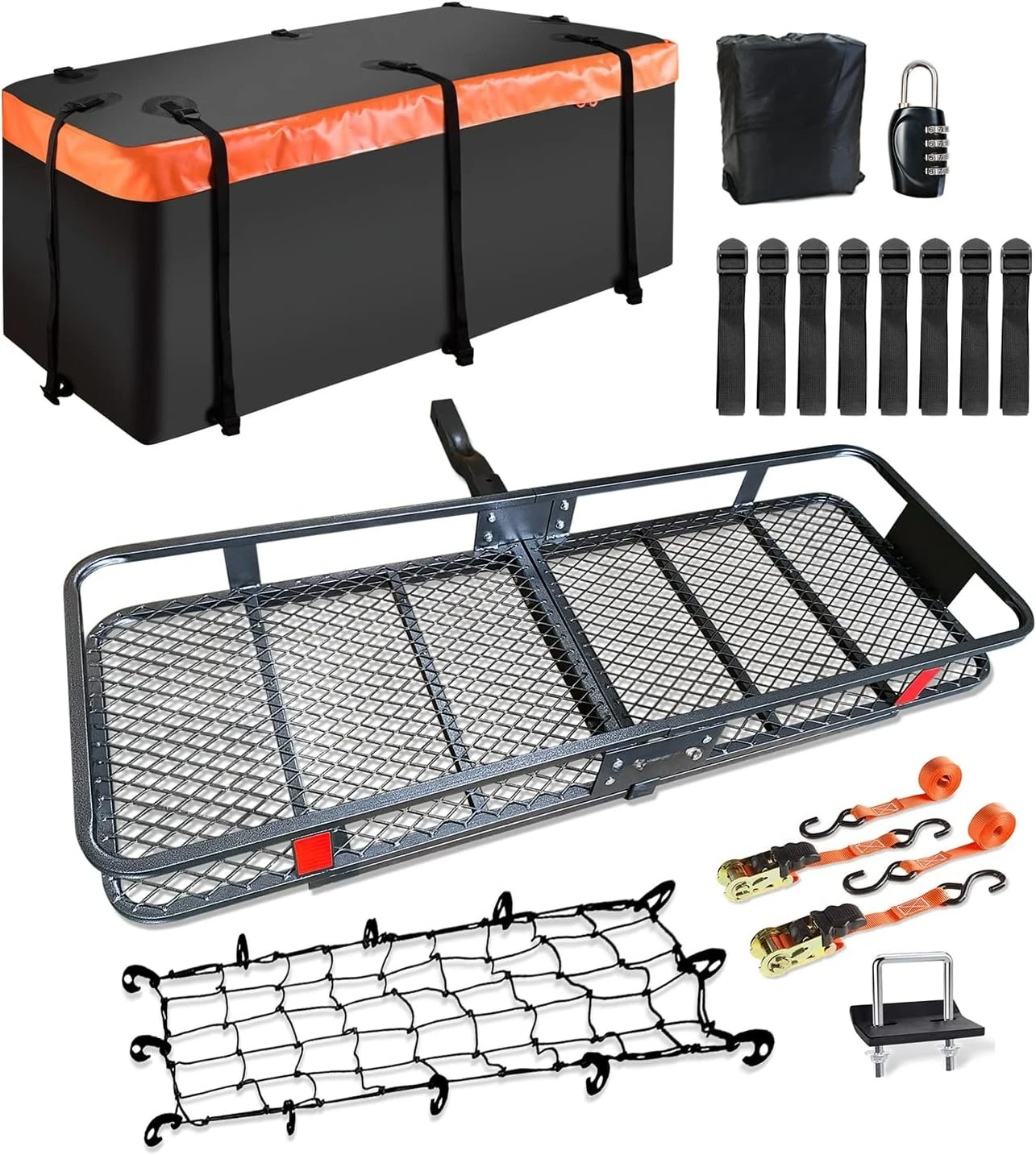 Cesta dobrável para transporte de carga, 60 "x 20" x 6 "+ bolsa de carga à prova d'água, 16 pés cúbicos (58 "19" 24"), peso de amarração · venda quente