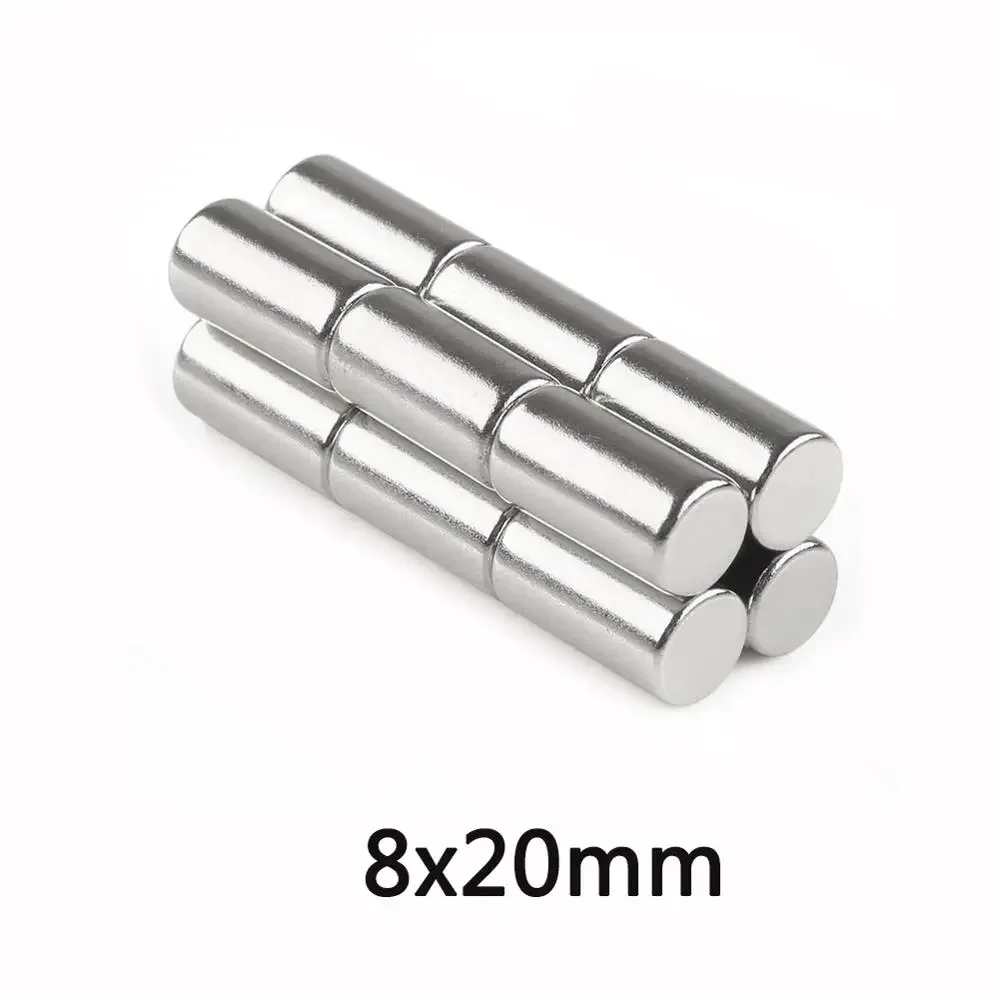 8x20mm Super Powerful Strong Magnetic Magnet 8mmx20mm Thick Permanent Neodymium Magnet 8x20mm Round Magnet 8*20 mm