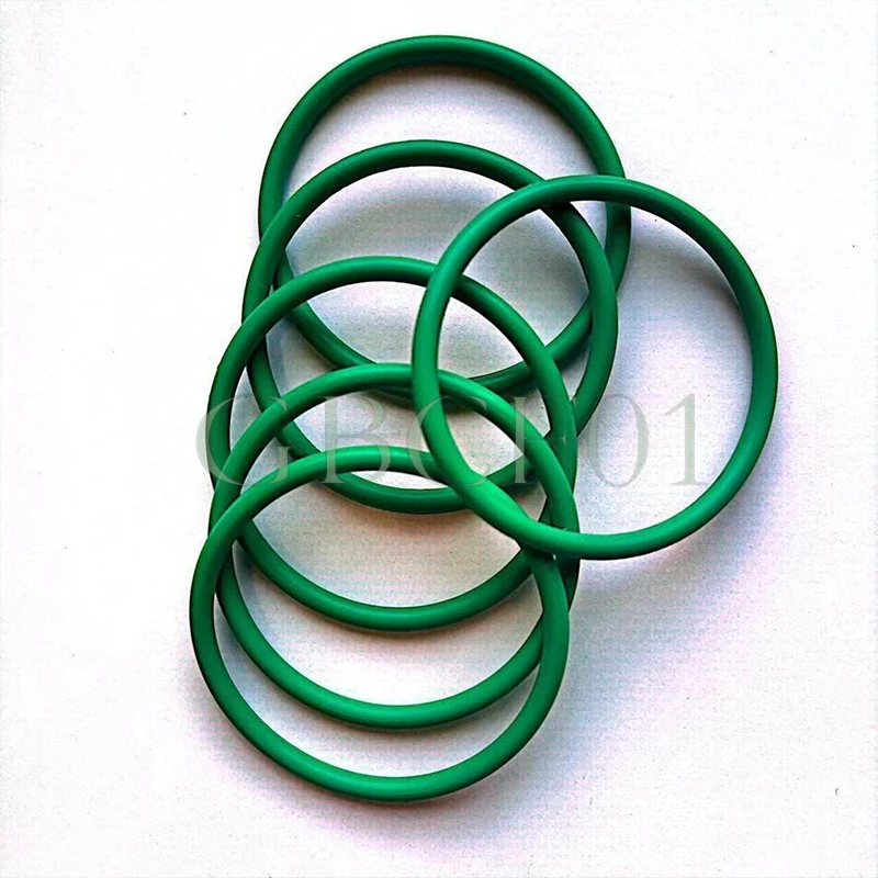 Green FKM O Ring CS High Temperature Resistance 5mm OD16-1000mm Fluorine Rubber Sealing Gasket Insulation Oil for Industrial Use