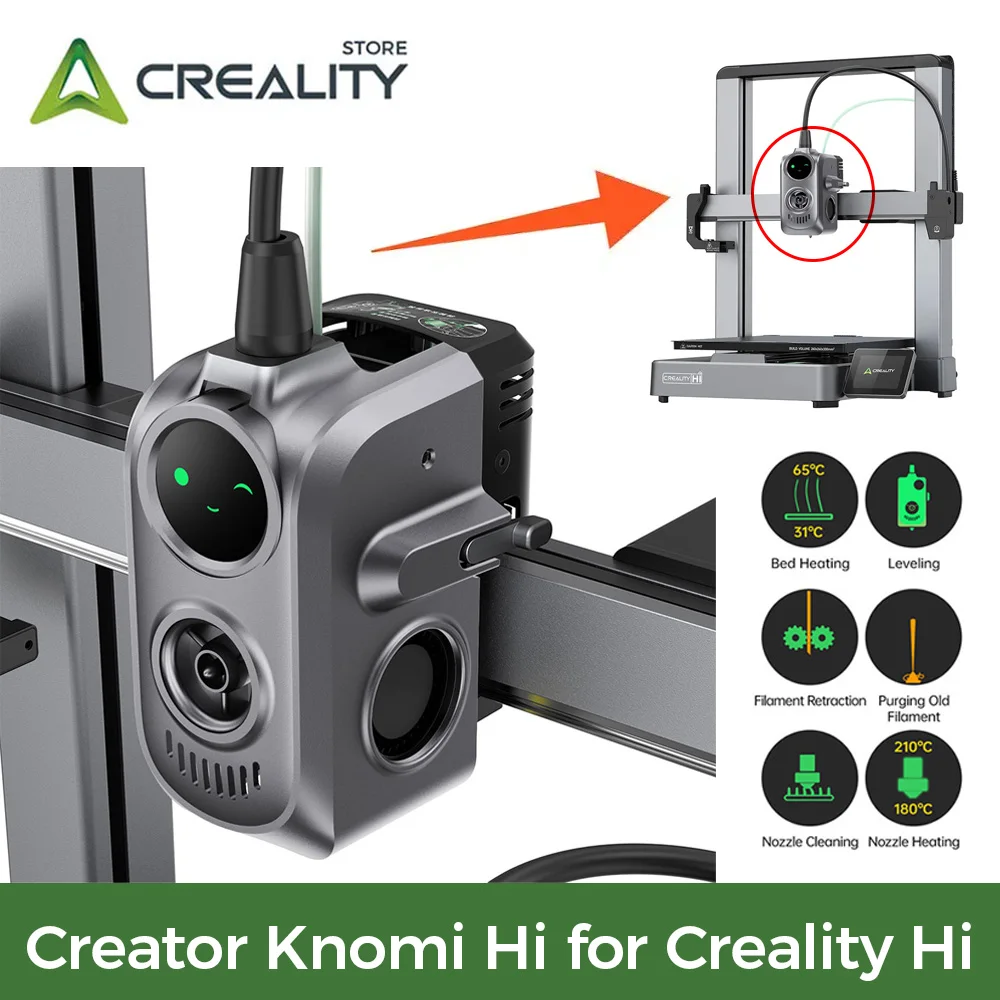 

Умный дисплей Creator Knomi Hi Creality Hi, насадка для инструментов, бесшовный мониторинг печати с мировым временем, Knomi, индивидуальные цвета