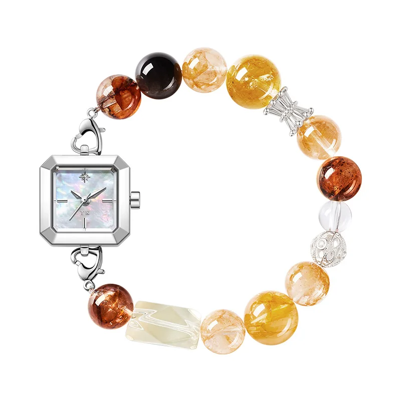 TIMETOKEN 2025 New Style Women's Watch with Warm Color Free-Form Natural Crystal Fashionable Versatile Minimalist