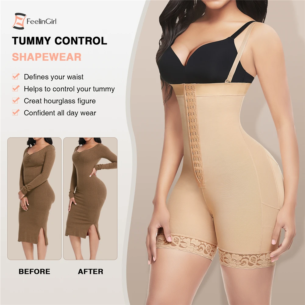 Colombianas Waist Trainer Body Shaper Tummy Slimming Flat Belly Postpartum Girdle Shapewear Push Up Butt Lifter Corset