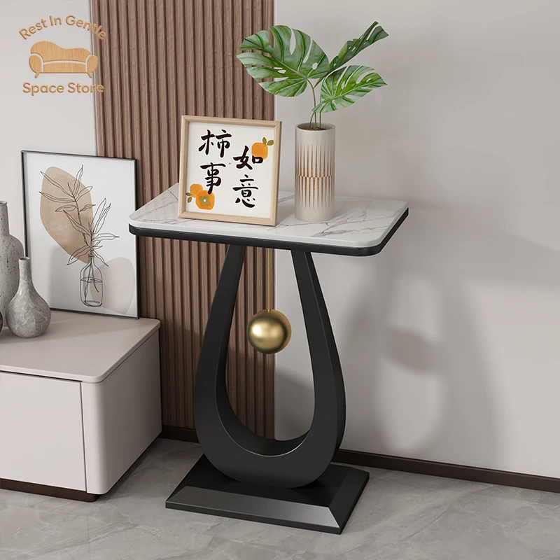 Nordic flower rack rock slab living room TV cream wind floor flower rack simple sofa wrought iron fish tank rack