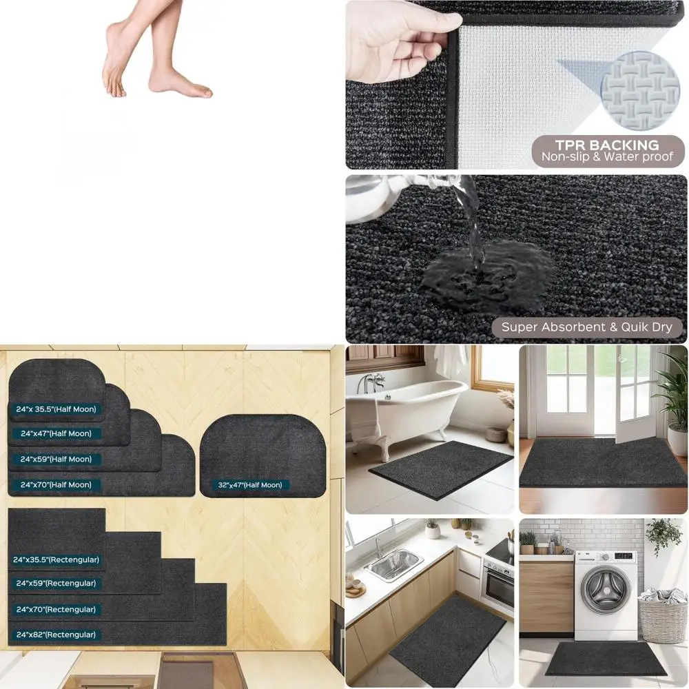 

24x70 Моющийся прямоугольный нескользящий впитывающий внутренний коврик для прихожей, прачечной, ванной комнаты, спальни