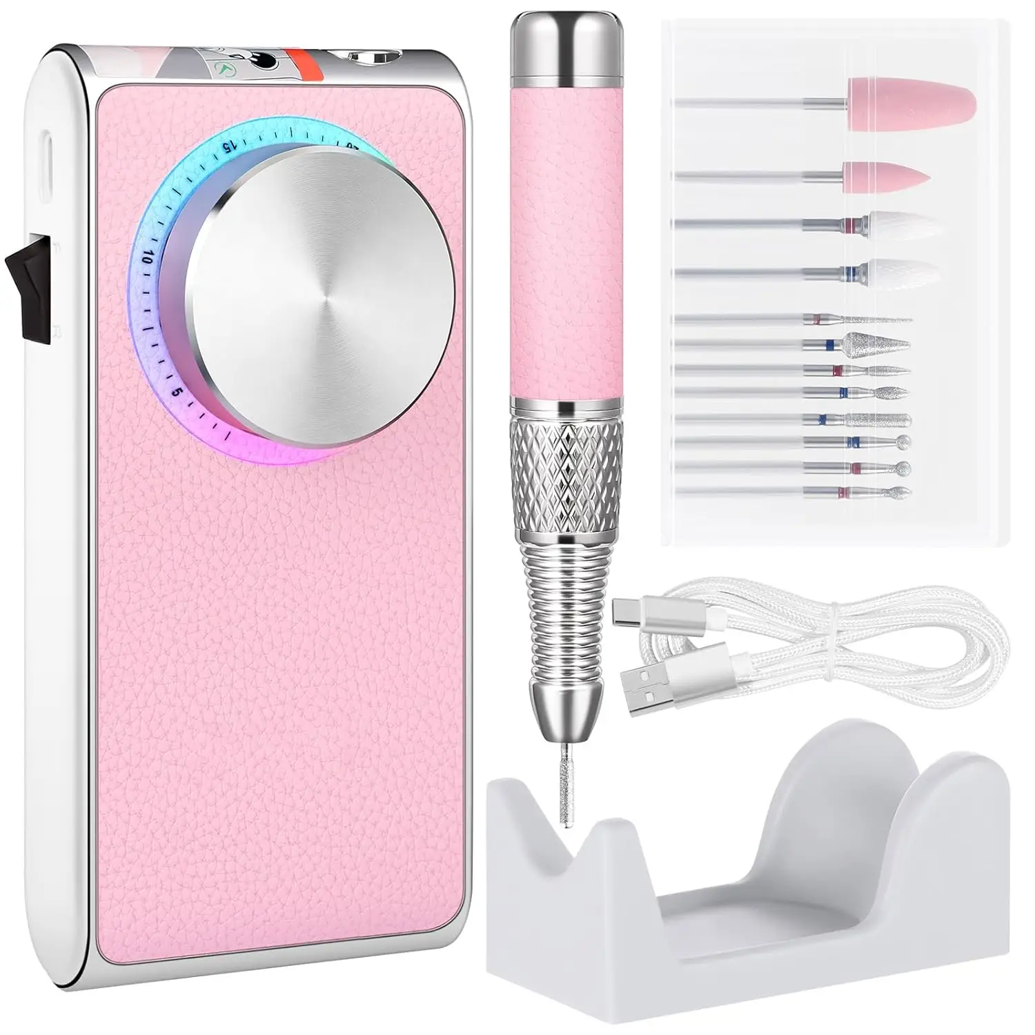 

Electric Nail Drill with Brushless Motor, Rechargeable Professional Nail File, Quiet Low-Vibration for Manicure & Pedicure