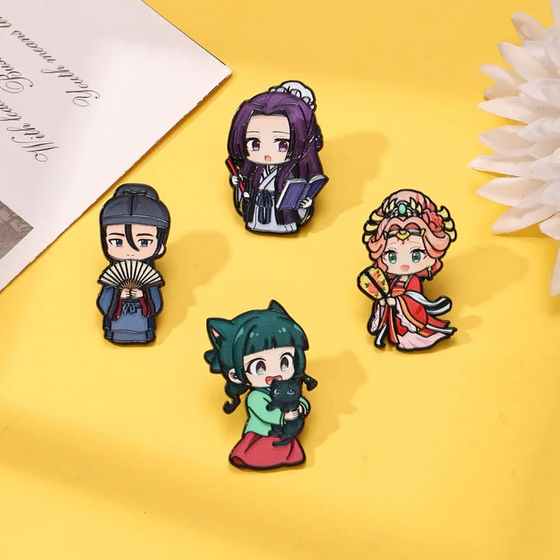 Novedad: Broche de dibujos animados de gato estilo Twitter de chicas de la serie 'Drug House', insignias de anime de Ren, accesorios de animación para decoración de ropa y bolsos