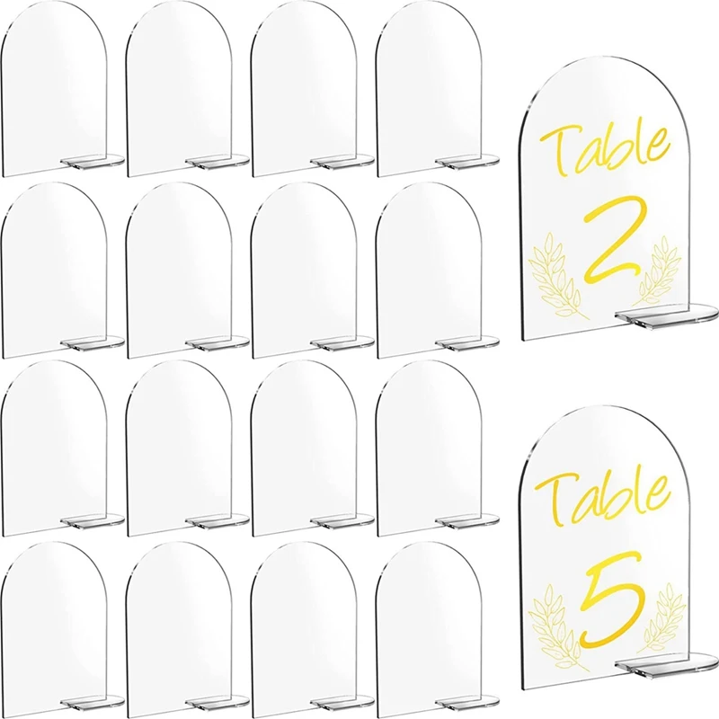 

30PCS 4 X 6 Inch Clear Arch Acrylic Sign Blank Arched Round Top Acrylic Sheet With Stand