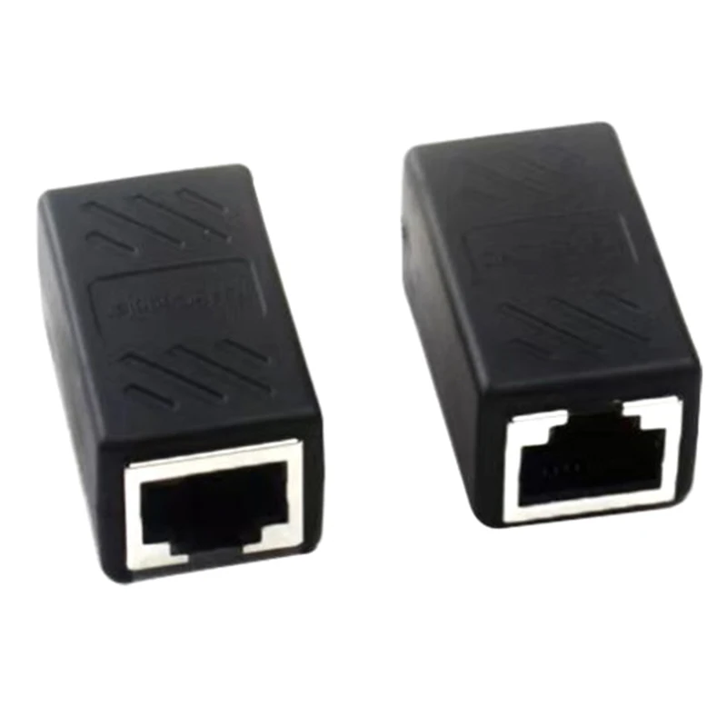 RJ45 Network Female Adapter Black Female To Female Connector Coupler Extender RJ 45 Ethernet Cable Extension Converter