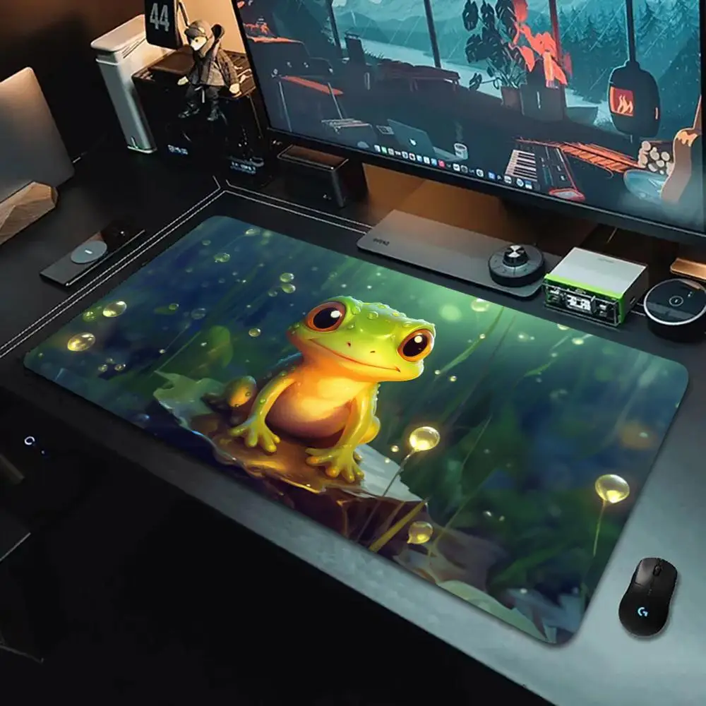 

Cute green frog mousepad rubber anti-slip washable computer desktop decoration high-quality desk mat carpet