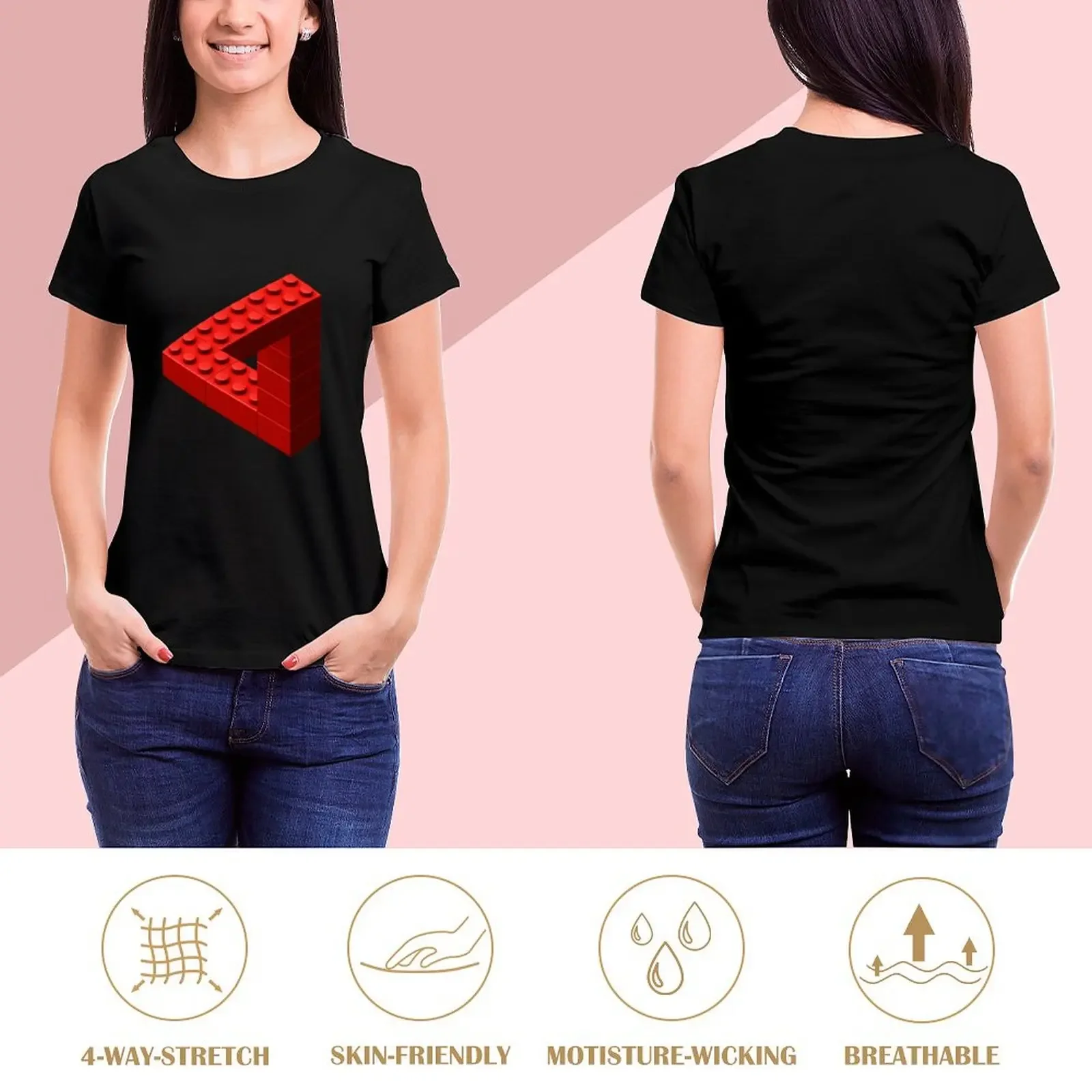 Escher Toy Bricks - Red T-Shirt tees hippie clothes kawaii clothes designer clothes Women luxury