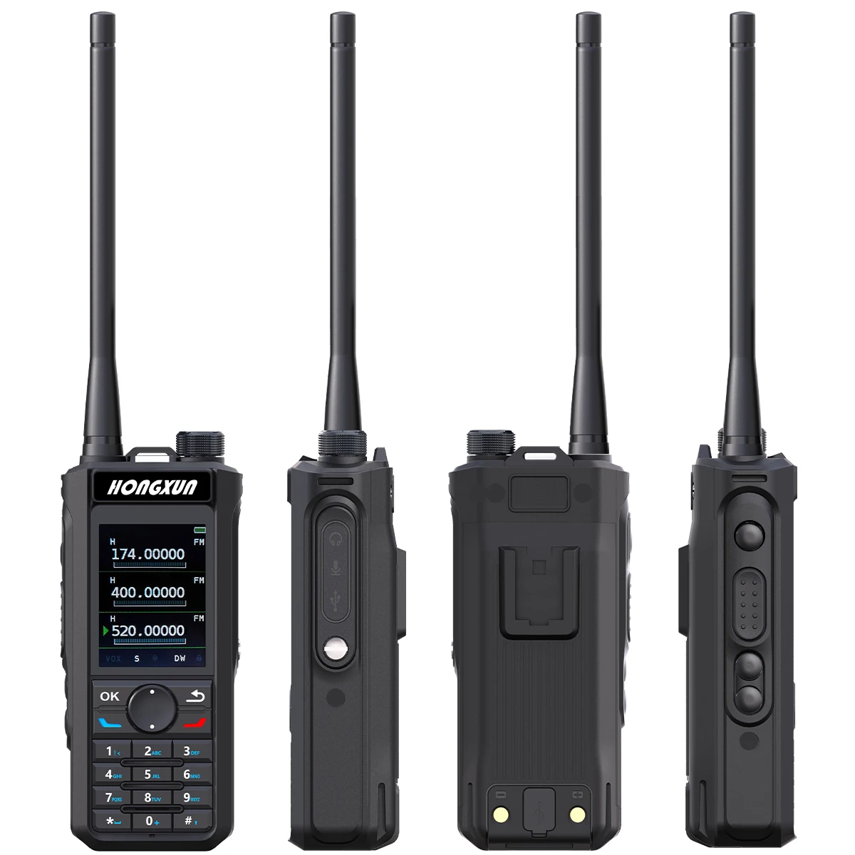 IP68 Handheld Walkie Talkie 10KM 136-174/400-520MHz Tri-watch 2.4