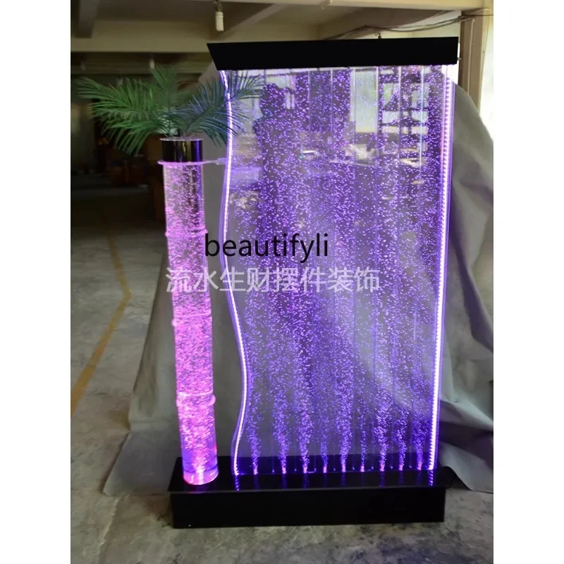 NQ شاشة كبيرة فقاعة جدار ستارة الماء خزان الأسماك الديكور المدخل التقسيم الإبداعية Waterscape خزانة مشروبات ستارة حمام