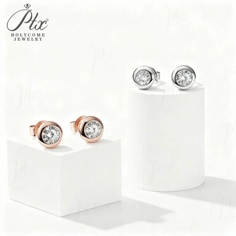 

Moissanite Earrings Round Oval Shape 925 Sterling Silver Hypoallergenic Christmas Thanksgiving Birthday Gift Charms Wholesale