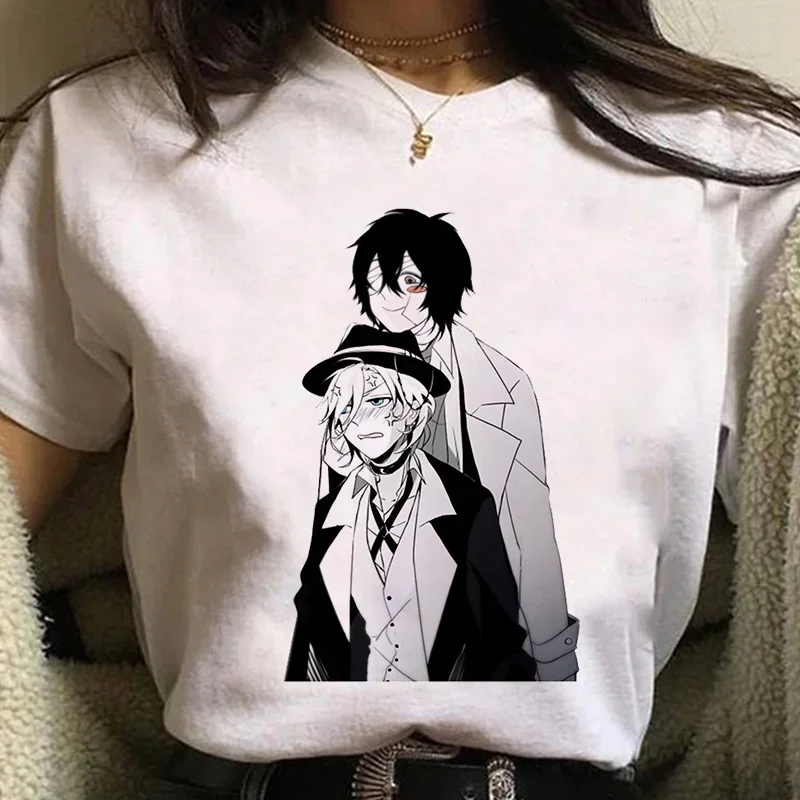 Bungo Stray Dogs Graphic Print T-shirt Women Harajuku Aesthetic White Tops Casual Tshirt 2021 New Summer Fashion Female T Shirt