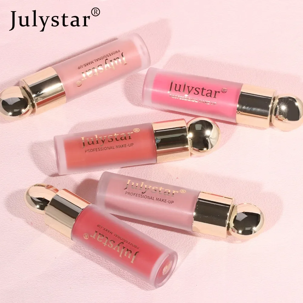 Liquid Blush Lip GLOSS Dual-Purpose Highlighter Moisturizing Blush ยาวนานสวมใส่ง่าย Glossier ใช้สําหรับใบหน้าและริมฝีปาก
