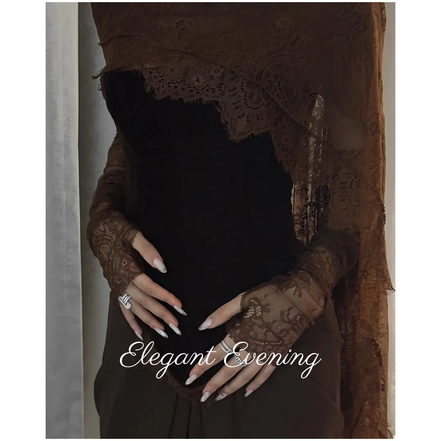 

Gorgeous Lace Strapless Prom Dresses Floor Length Evening Dress Long Sleeve Saudi Arabia Formal Party Dresses Customized 2025