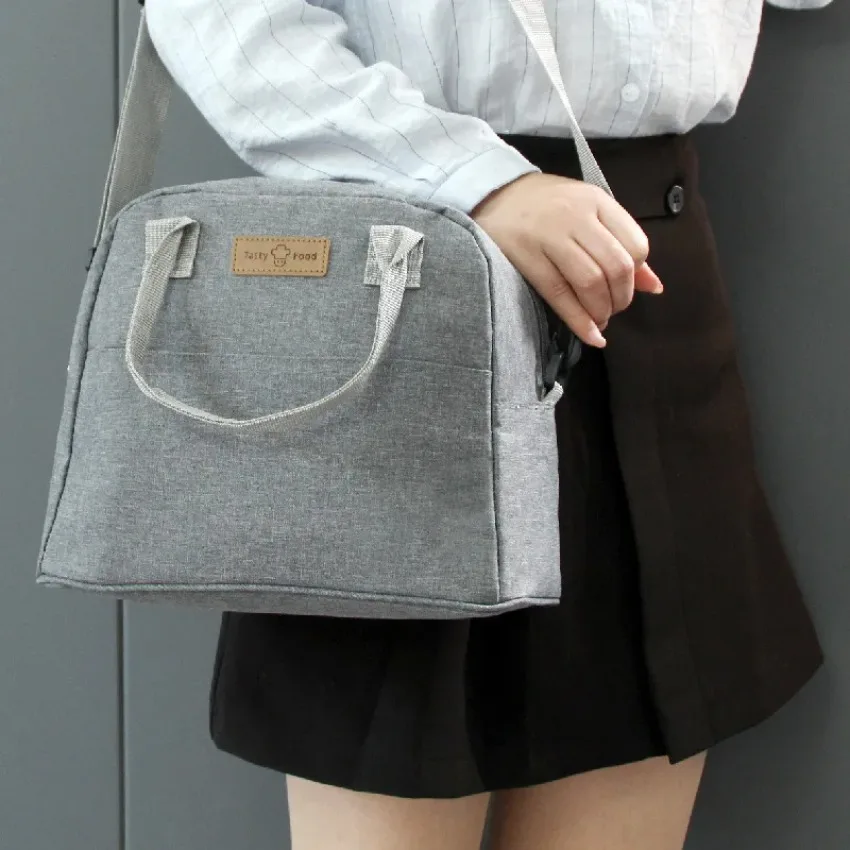 Insulated Lunch Bag for Women Men, Reusable Cooler Tote with Shoulder Strap, Leakproof Bento Bag for Work School Picnic