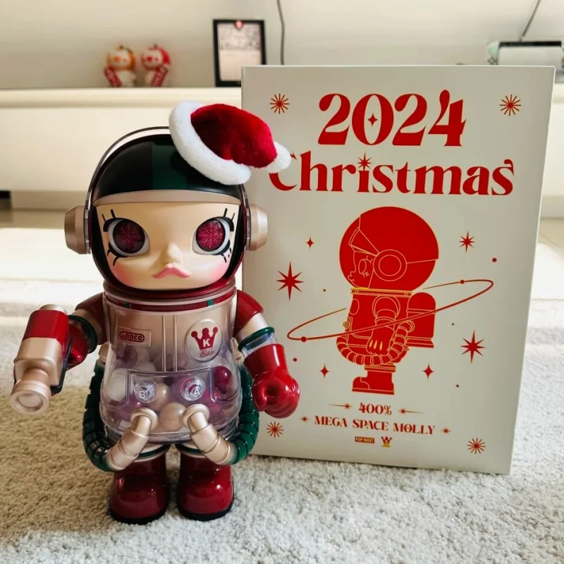 Original Mega Space Molly 400% Christmas Limited Edition Action Figure Room Decoration Collectible Toy Kids Christmas  Gift