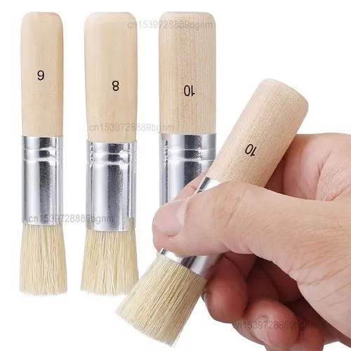 Imagen 1 del producto Juego de pinceles de pintura con plantilla de pelo de cerdas, mango de madera, 3/6 Uds. # 2 # 4 # 6 # 8 # 10 para manualidades DIY pintura de acuarela al óleo acrílico