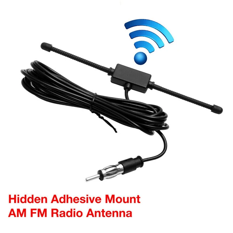 10X Black Universal Car Boat Stereo AM FM Dipole Antenna Adhesive Mount Glass Antenna Radio Antenna