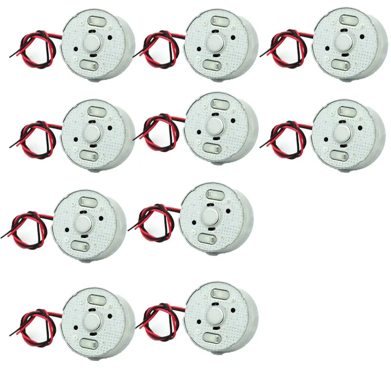 

10pcs Round Mini DC Motor Micro 300 Solar DC 3V 4.5V 5V Motor For CD Player 2 Pins Plug Spacing 2.0mm PH2.0mm Brush DC Motors
