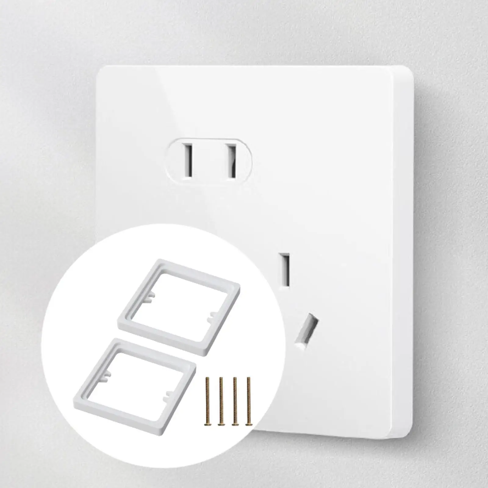 2 Pieces Socket Frame Plate Spacers for Deepening Installations Wall Plate Spacers for Kitchen Bedroom Home Living Room Office