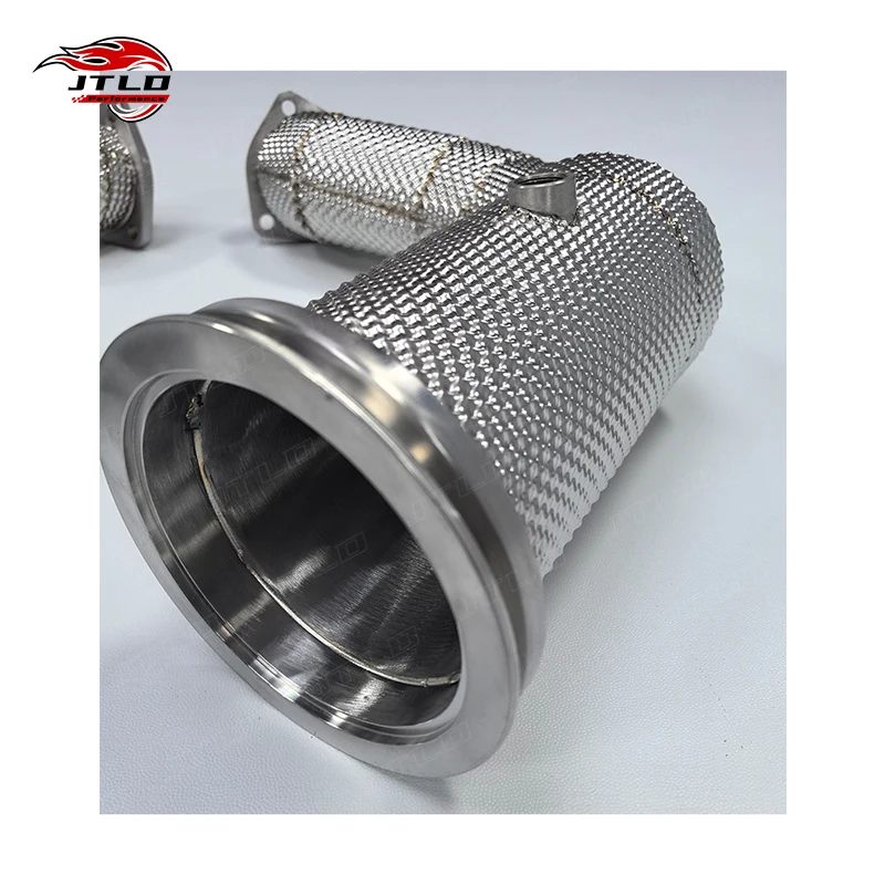 ماسورة العادم النازل مع درع الحرارة لـ Lamborghini URUS لأودي RSQ8 4.0 V8 2018 بدون أنابيب اختبار العادم بدون قطط OPF