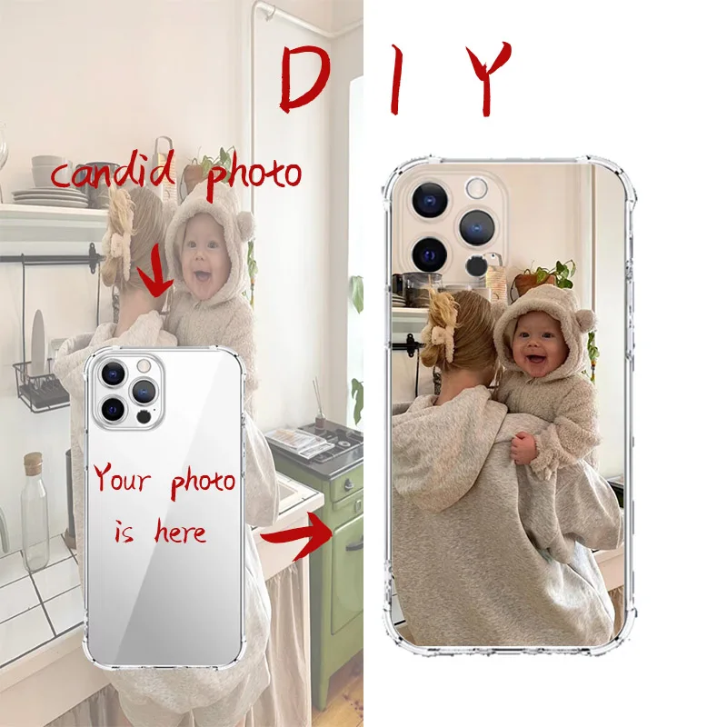 تخصيص الوالدين والطفل DIY صور غطاء من السيليكون آيفون 16 15 14 13 12 11 برو Xs ماكس 16e XR 7 8 6 6s زائد SE 2020 2022 غطاء #5