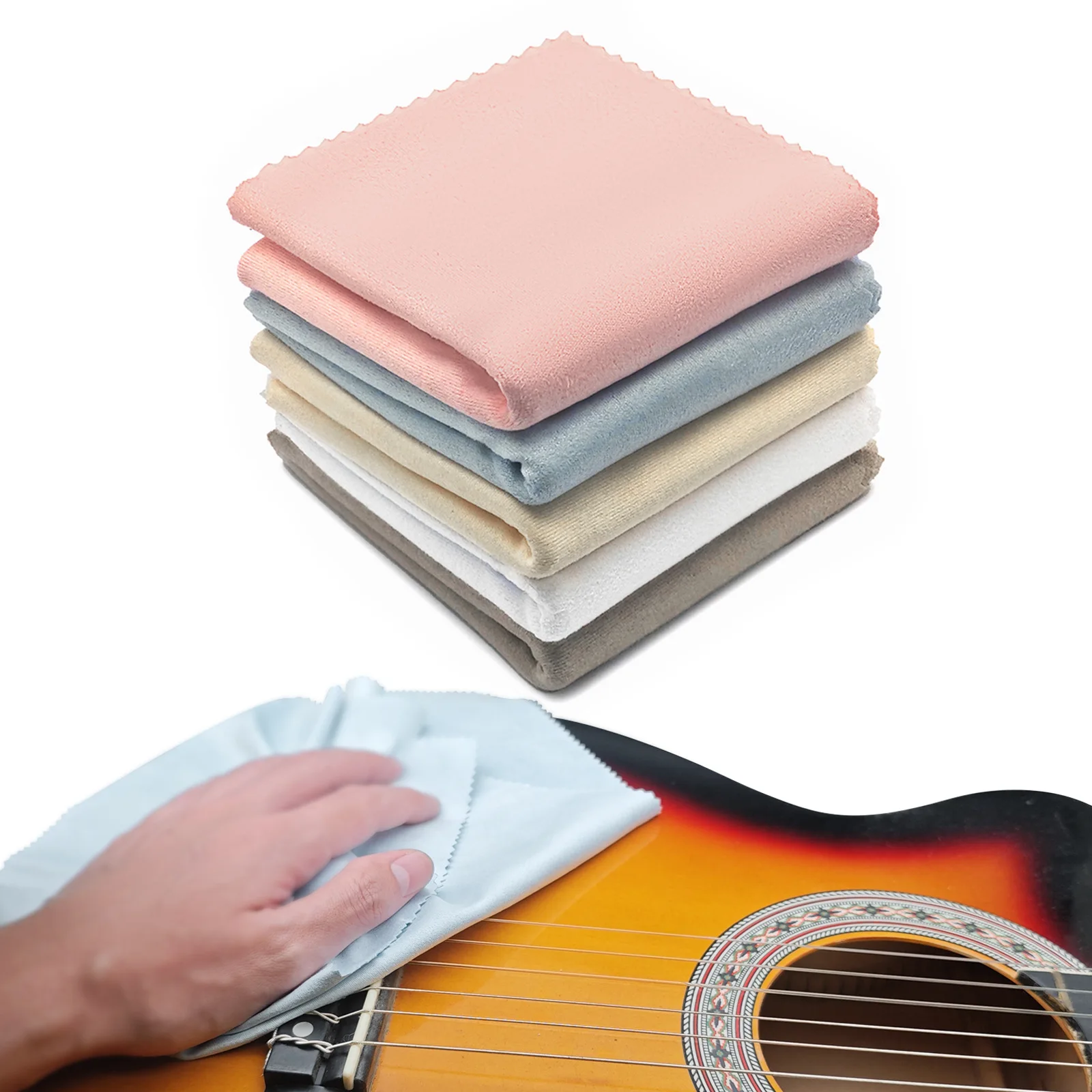

Салфетка из микрофибры для чистки инструментов 30x30 см, плюшевая полировочная салфетка для гитары, скрипки, фортепиано, мягкая безворсовая тряпка для чистки