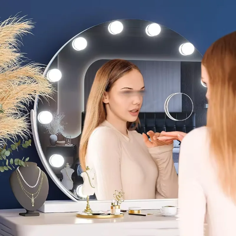 Hollywood LED Vanity Mirror Lights USB Button Operated Dimmable 3 Color Makeup Light Bulbs
