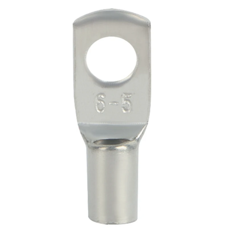 

A74E-Copper Lug Loop Connector Cable Voltage Terminal SC6-5 Bare Copper Battery Block Lug Hole 500 Pcs