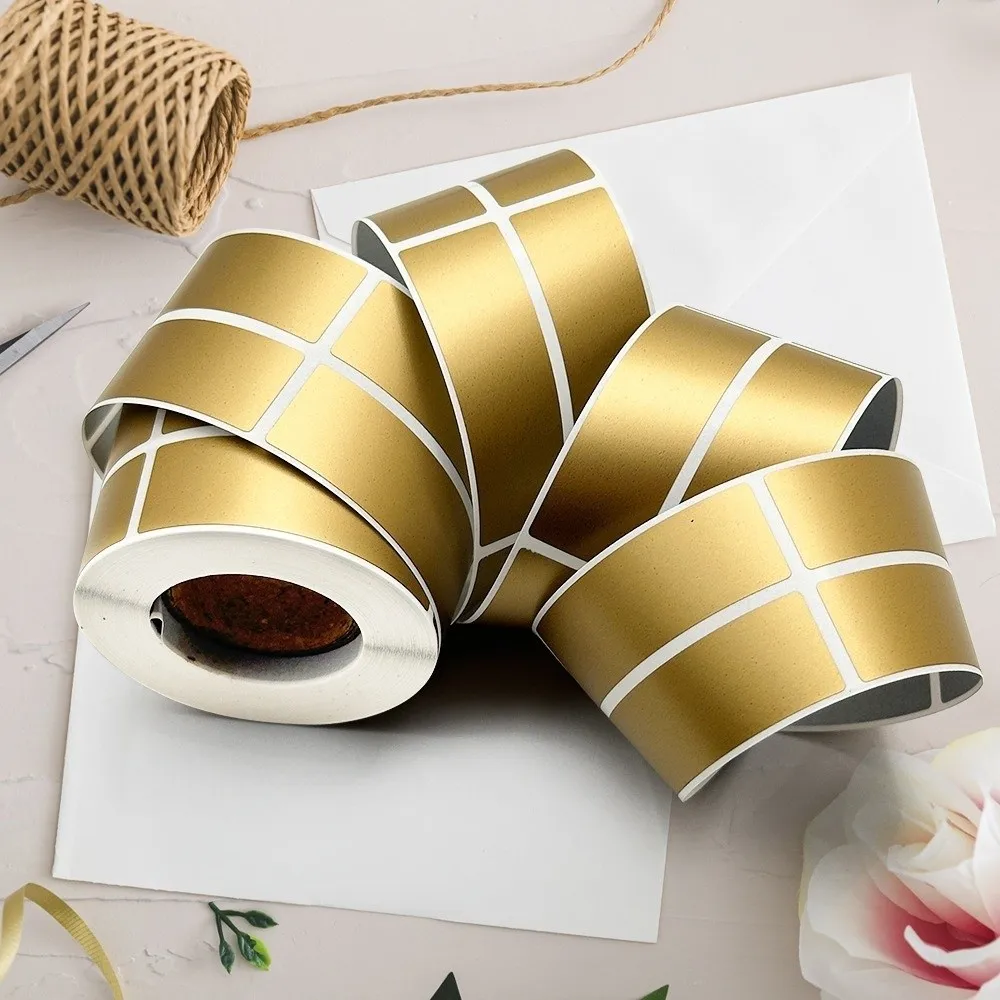500/1000pcs/Roll Silver Gold Scratch Off Stickers Self Adhesive Waterproof Reward Game Labels Scratched Stripe