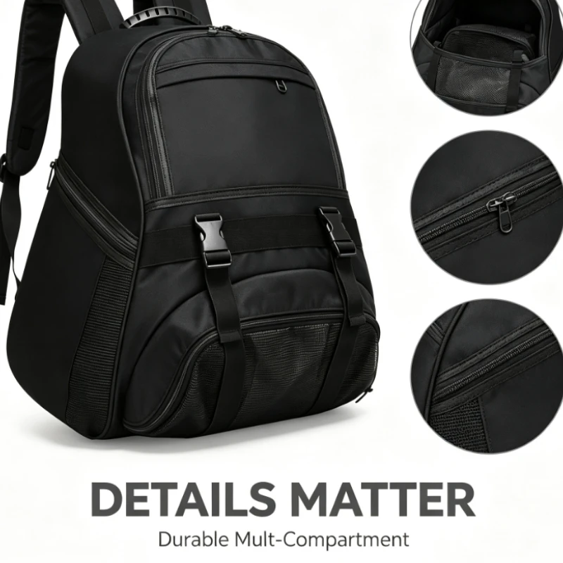 Large Capacity Football Basketball Backpack Unisex Sports Equipment Bag Gym Duffle For Training Travel And Outdoor Activities