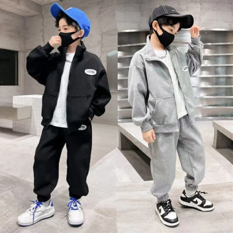 

Children's Clothing Boys' Spring and Autumn Set 2025 New Item Boys Long Sleeved Zipper Jacket Casual Sportswear Two-piece Set