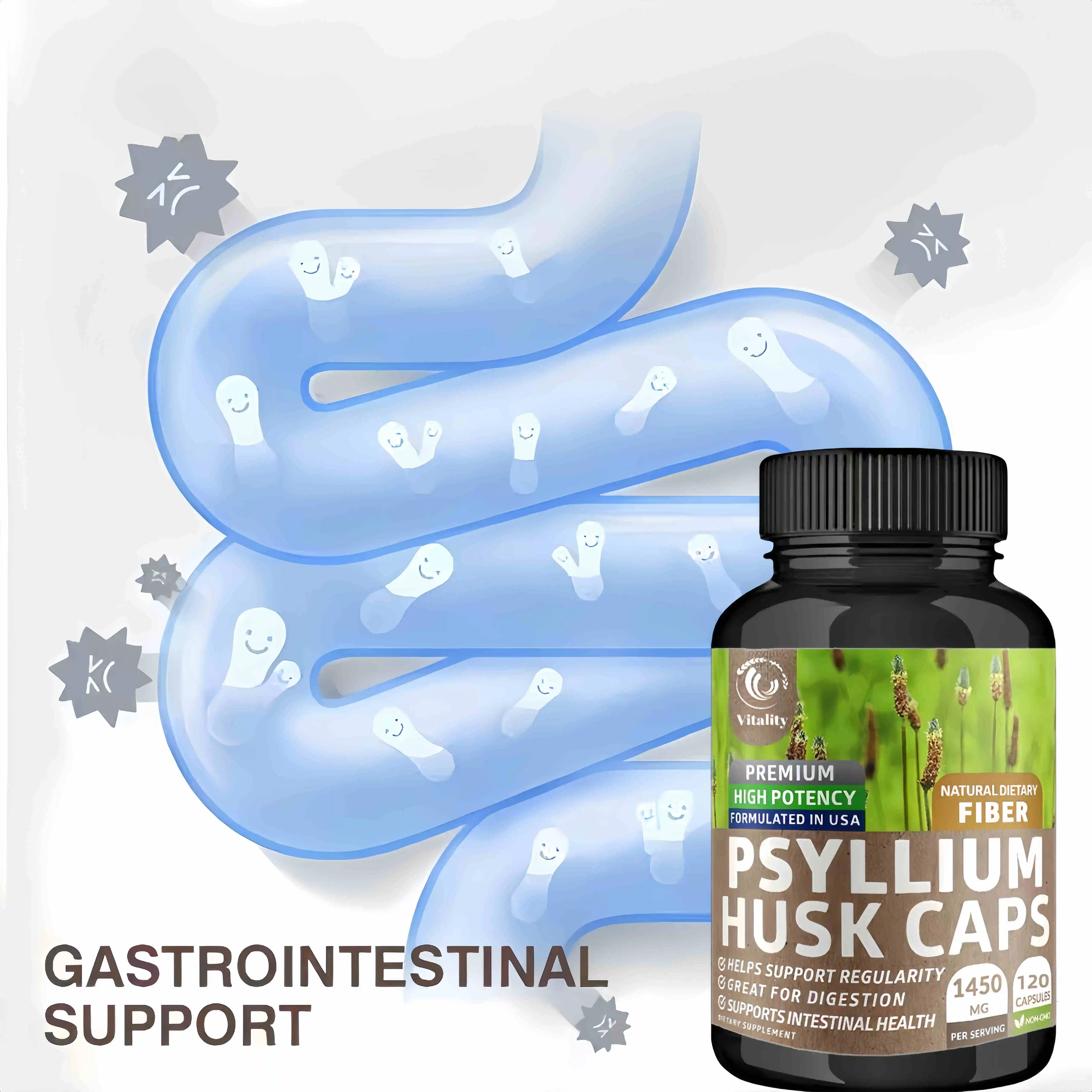 Psyllium Husk Caps, Supports Gut Health - Helps Maintain Regularity, Natural Soluble Fiber