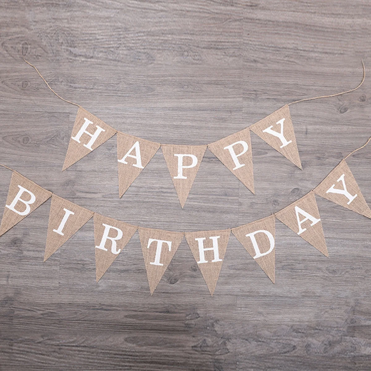 2m Happy Birthday Burlap Bunting Banner Pennant Burgee Garland Party Favors Supplies Decoration birthday banner