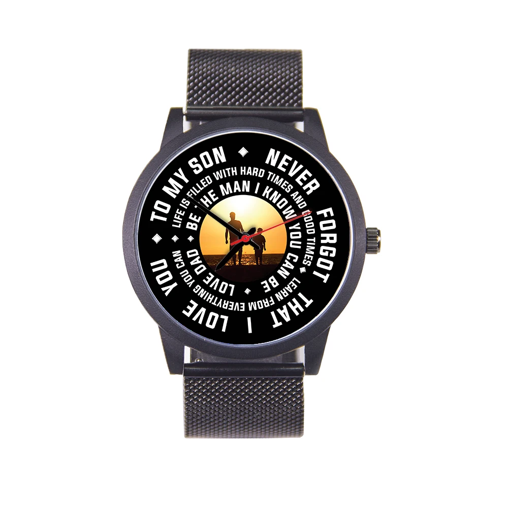 

Наручные часы в подарок для мужчин, ювелирные изделия из нержавеющей стали, часы моему солнцу, часы с ремешком из натуральной кожи, мужские часы на день отца