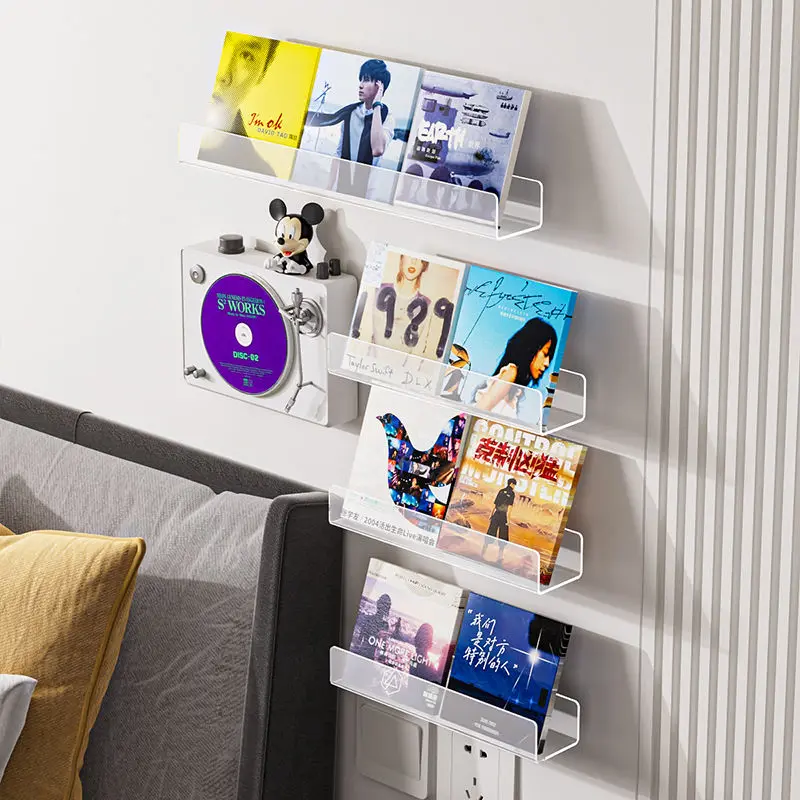 

Vinyl Wall Mount Holder Wall Display Shelf Record Stand for Albums LP Minimalist Vinyl Record for CD Display Kids Bookshelf