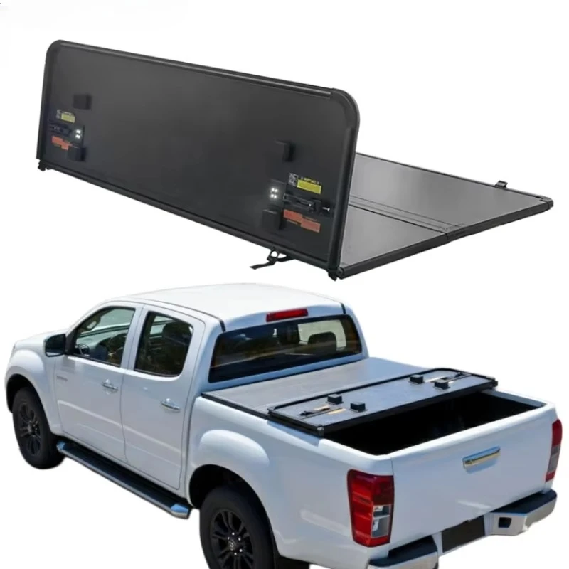 

2015 2016 2018 D Max Pickup Custom Rear Trunk Lid Truck Bed Cover Hard Tri Fold Tonneau Cover for Dmax