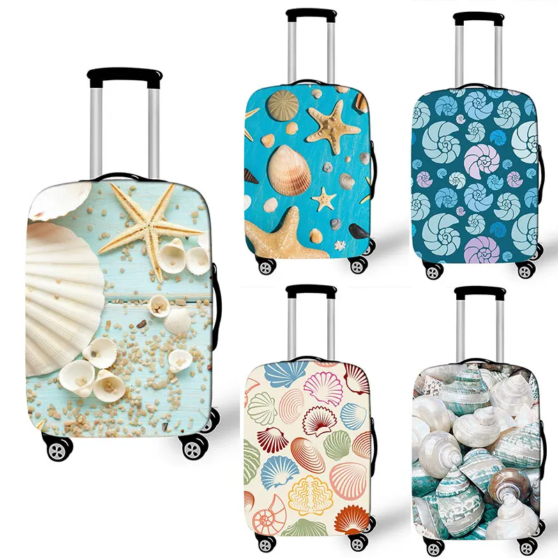 Sea Shell Beach Luggage Cover Seashell Pattern Elastic Trolley Case Cover For travel Anti-dust Suitcase Protective Covers